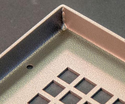 Herringbone Endcap Register (Black) -  (15" x 8" overall size) with mounting holes, 1" depth