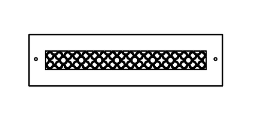 Expo Vent Cover Return (White) - 16" x 2.25" pattern size (17" x 3.25" overall),  with mounting holes (toe kick), flat no frame