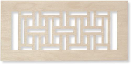 Custom Wunderbar Wood Vent Cover in Oak - Opening size 12" x 1.75" (overall size: 14" x 2.75") with mounting holes (left and right)