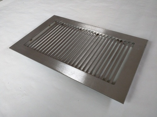 Pro-Vertical Vent Cover Return (Brushed Stainless) - 43.75" x 4.75" duct opening size (45.75" x 6.75" overall),  no mounting holes