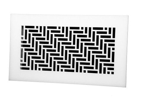 Herringbone Vent Cover Supply (Brushed Stainless) - 12" x 3" opening size (13.5" x 4.5" overall) no mounting holes