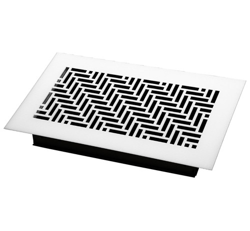 Mission Vent Cover Supply (White) - 16" x 3" opening size (17.5" x 4.5" overall) with mounting holes