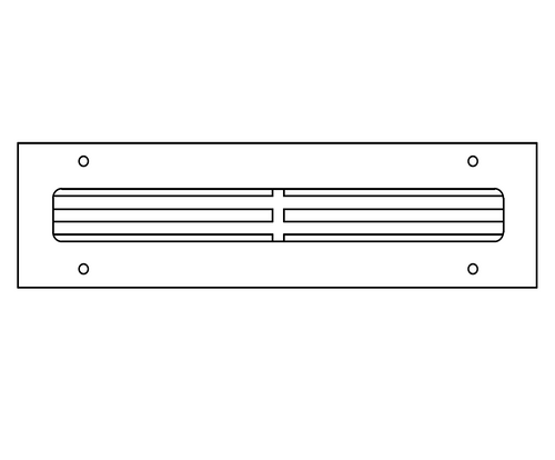 Pro-Linear Vent Cover Return (Black) - 15.5" x 1.5" opening size (17" x 3" overall), with mounting holes