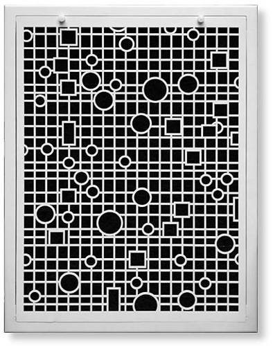 Contemporary Vent Cover Return (Brushed Stainless) - 25" x 16" opening size (28" x 19" overall),  With mounting holes, With filter frame