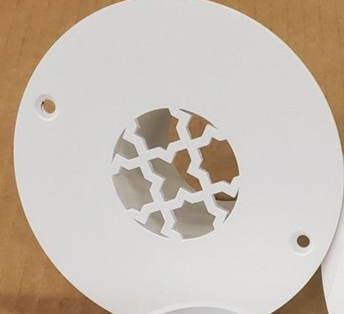 Round Victorian Vent Cover Return (White)  2.5" duct opening size (4" overall), with mounting holes Round Victorian Vent Cover Return (White)  2.5" duct opening size (4" overall), with mounting holes