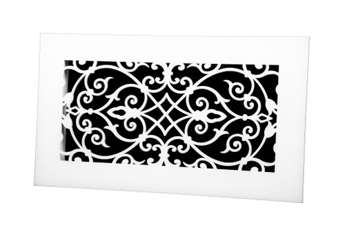 Corinthian Vent Cover Return (White) - 15.5" x 7" opening size (17.5" x 9" overall), with mounting holes