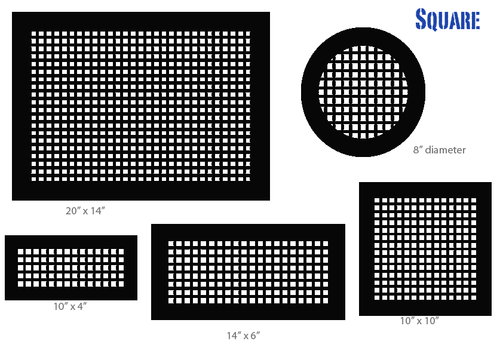 Square Vent Cover Return (Silver) - 30" x 12" opening size (32" x  14" overall) no mounting holes