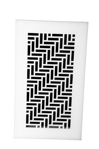 Herringbone Vent Cover Return (White) - 9.5" X 11.5"  duct opening size (10.5" X 12.5" overall) no mounting holes