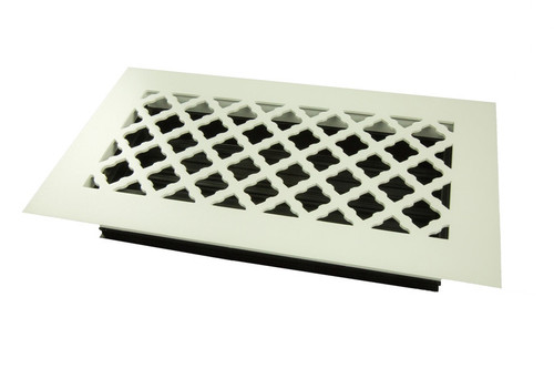 Tuscan Vent Cover Return (White) - 12" x 3 1/4" opening size (13 1/2" x 4 3/4"  overall),  with mounting holes