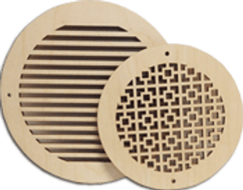 X-Rated Round Wood Vent Cover Return (Maple) - 4" diameter opening size (5" diameter overall size) no mounting holes