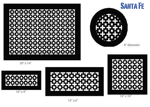 Santa Fe Vent Cover Return  (Oil-Rubbed Bronze) - 5" x 5" duct opening size (7" x 7" overall),  with mounting holes