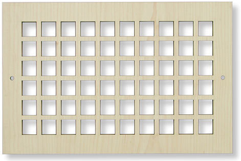 Lobby Vent Cover Return in Maple - 28.75" x 15.75" opening size  (20.5" x 10.5" overall size),  with mounting holes