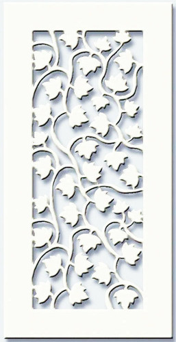 Vine Vent Cover Return (White) - 14"w x 23"h opening size (16" x 25" overall) with mounting holes