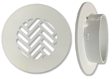 Herringbone Round Vent Cover Return (black) -  5.5” diameter duct opening (overall size 7.5”) with Mounting Holes