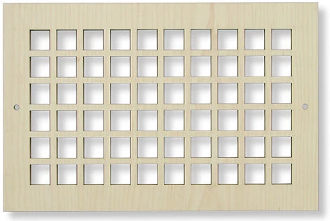 Wood Lobby Vent Cover Return Air Filter Frame (Paint Grade Maple finish) 24" X 14" opening size (25.75" X 15.75" overall) With mounting holes