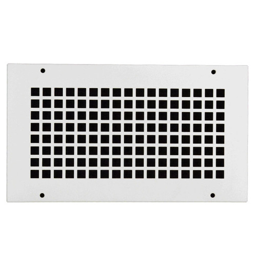 Square Vent Cover Return (White) - 12" x 8" opening size (18" x 14" overall),  with mounting holes