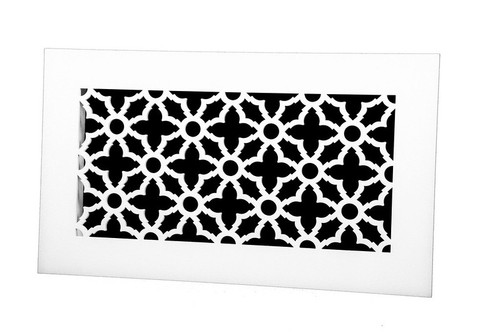 Traditional Vent Cover Return (White) - 48.75" x 10" opening size (50.75" x 12" overall) with mounting holes