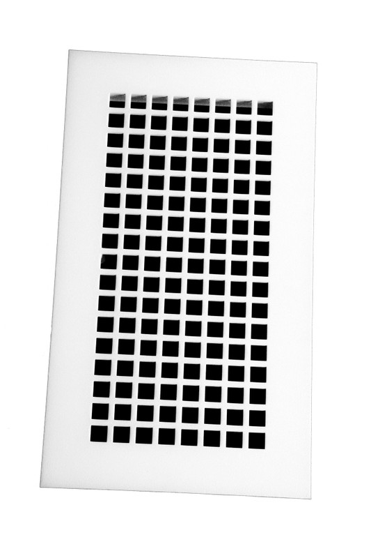 Square Vent Cover Return (White) - 10" x 24.25" opening size (12" x 26.25" overall),  with mounting holes