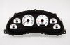 New Vintage Mustang Cluster Overlay 99-04 Mustang GT White w/ Black Script