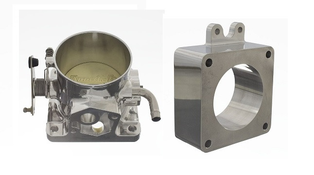 Accufab 70mm Mustang 5.0L Polished Throttle Body & Blank Spacer Kit 5.0 302 lx