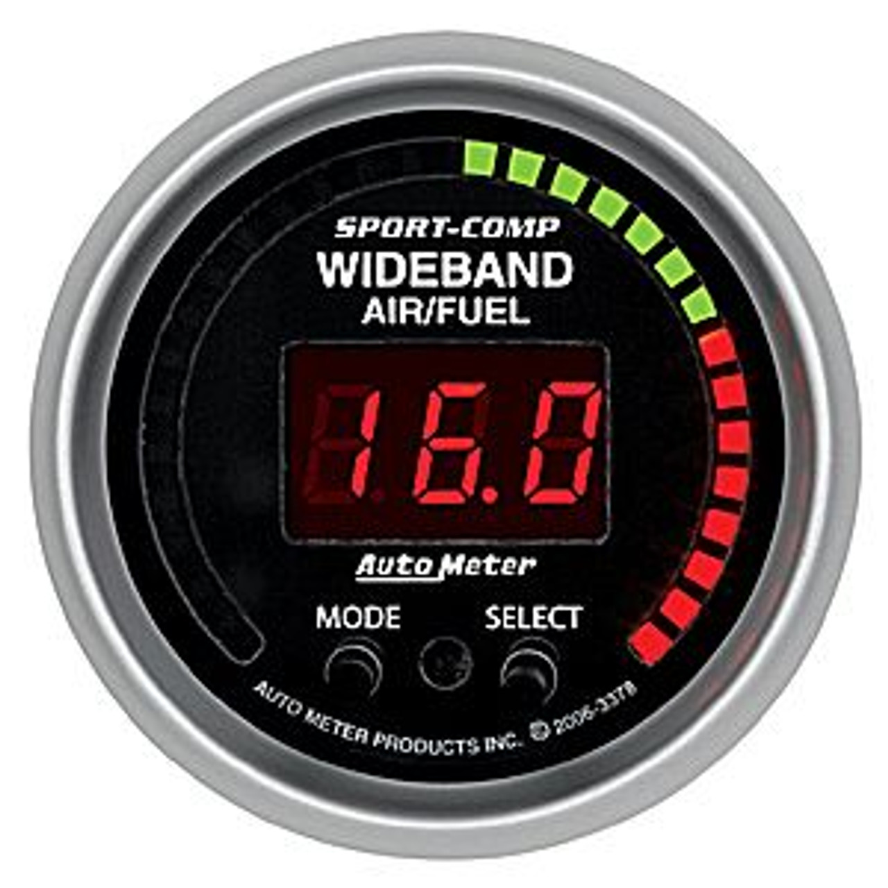 Autometer 4378 Ultra-Lite Digital Air//Fuel ratio Gauge 2-1//16 in. Electrical