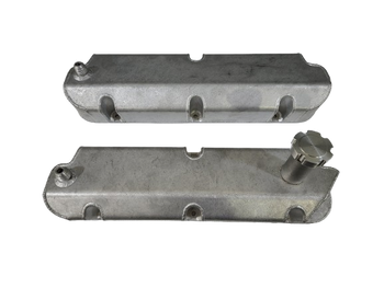 AF-6582-S4 Fabricated "Tall" Valve Covers for 86-93 Mustang SC/Turbo with Ventilation for Catch Can (Bare Aluminum)