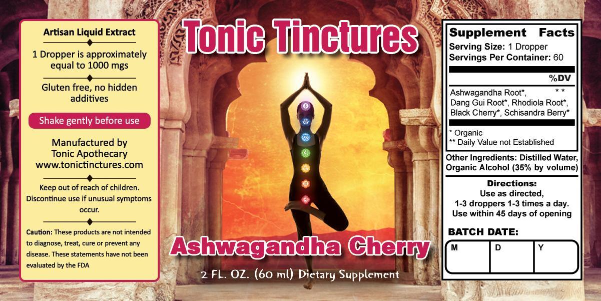 Ashwagandha Cherry Supplement Facts Label