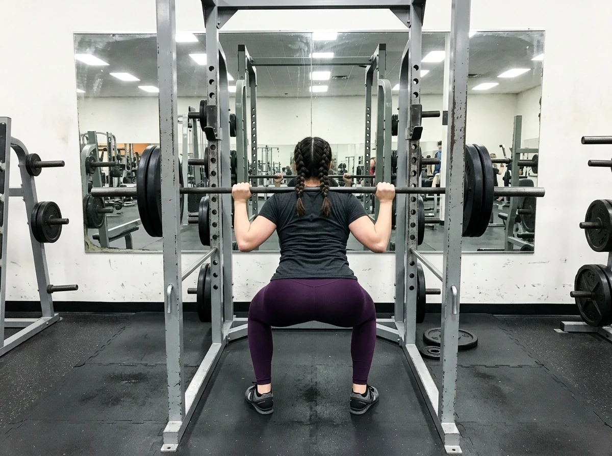 Barbell back squat.