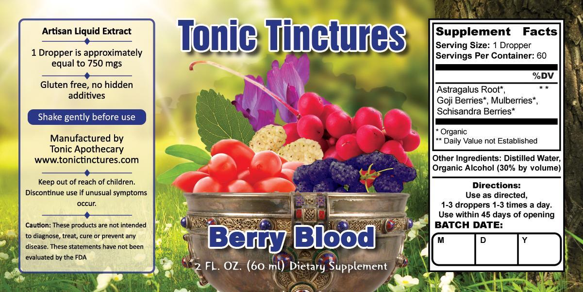 Berry Blood Supplement Facts Label