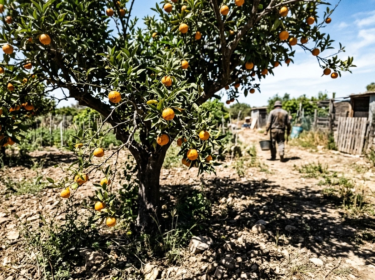 Bitter Orange growing on a farm