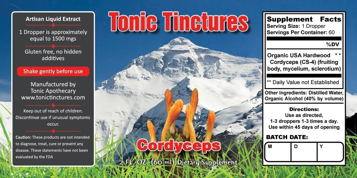 Cordyceps Supplement Facts Label