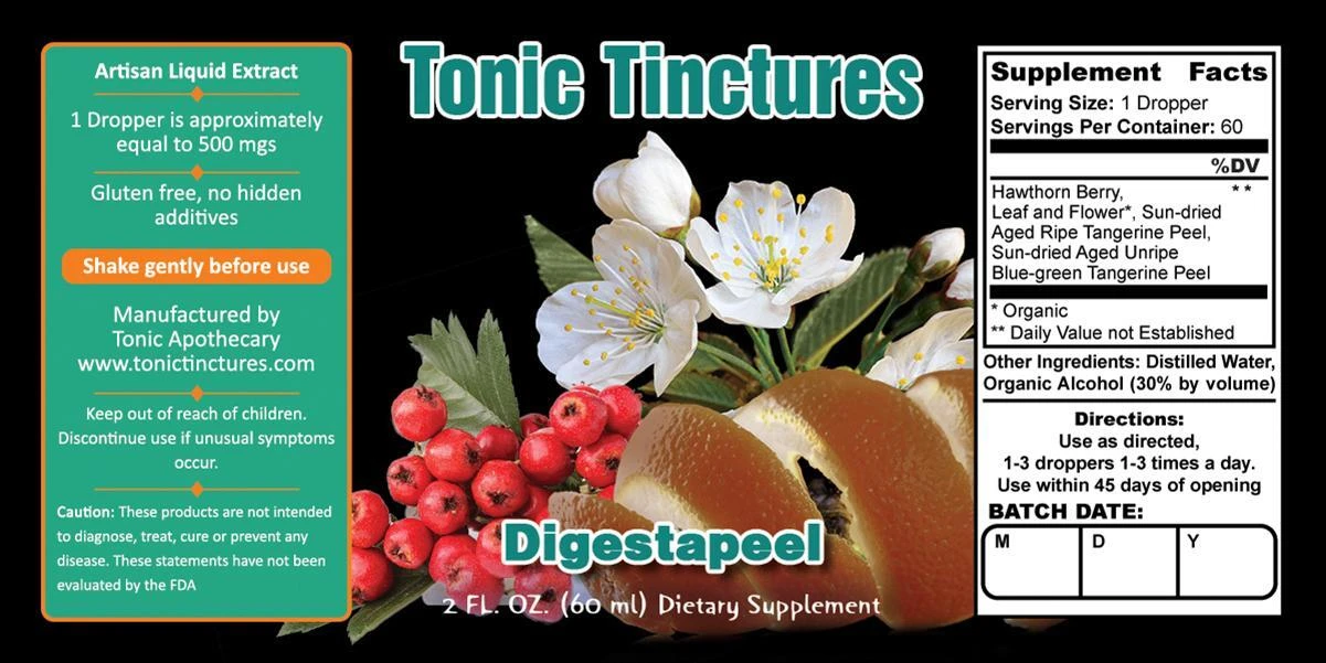 Digestapeel Supplement Facts Label