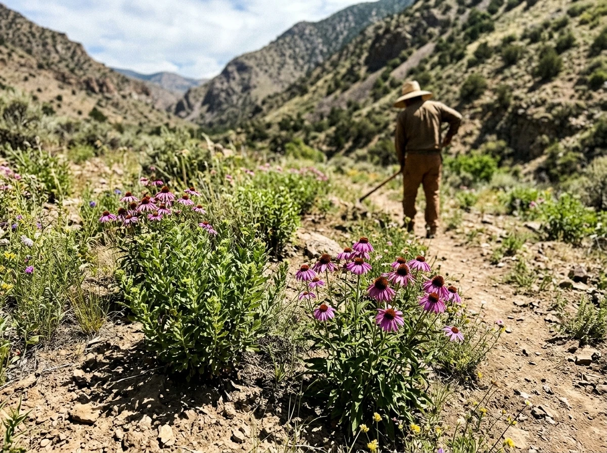 Echinacea growing in natural environment.
