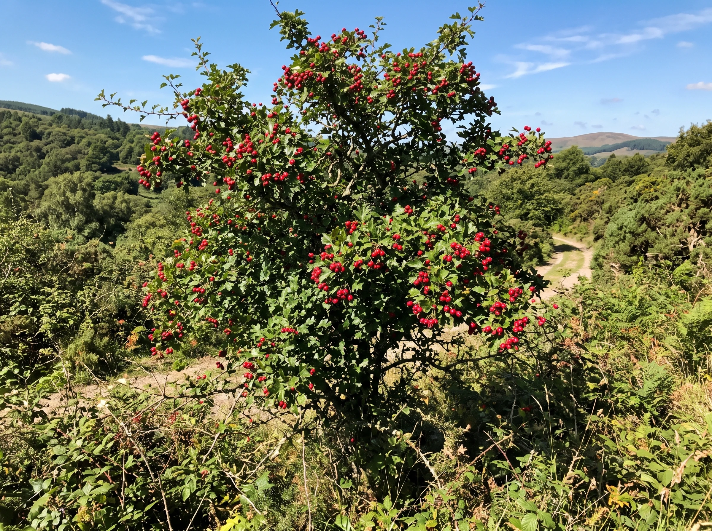 Hawthorn tree in natural environment