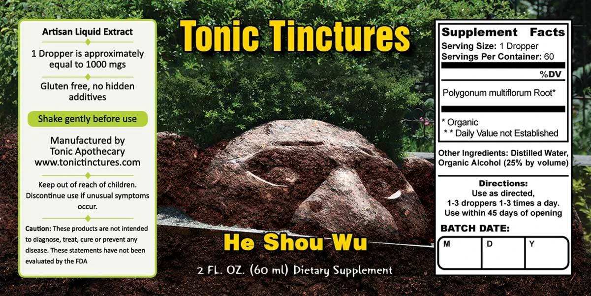 Prepared He Shou Wu Supplement Facts Label