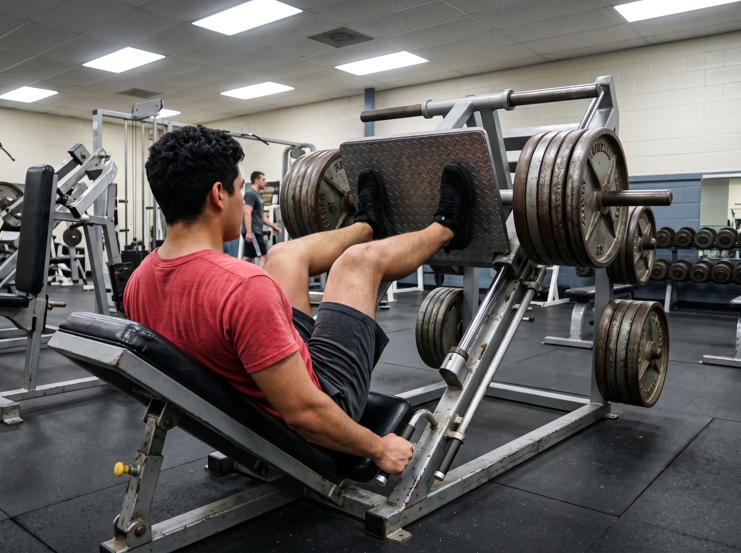 Heavy leg press.