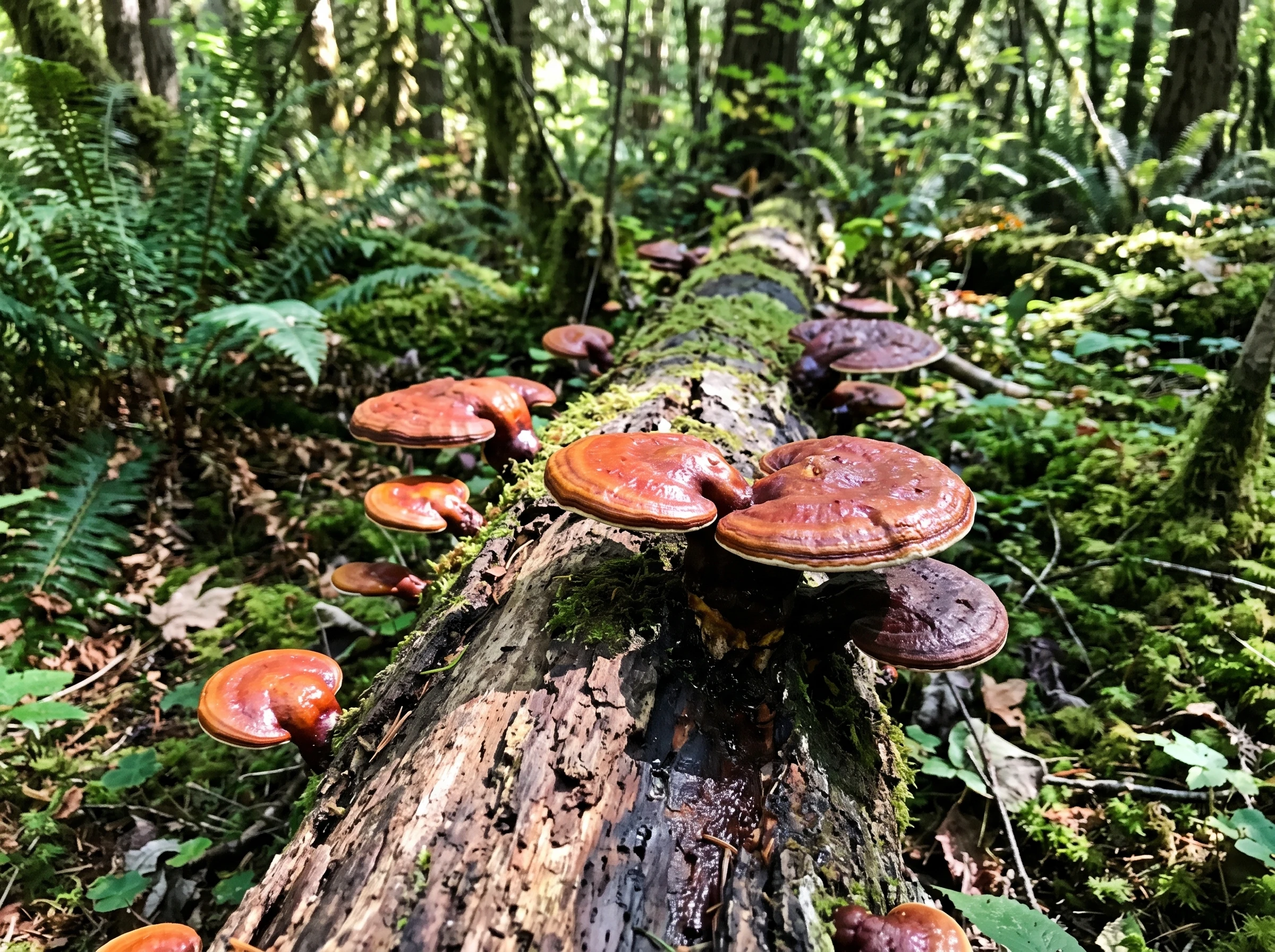 Reishi Mushroom growing in natural environment