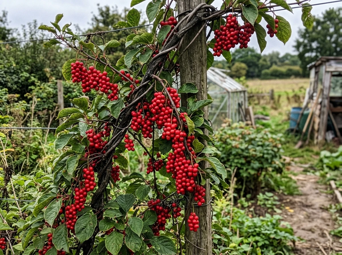 Schisandra growing in natural environment.