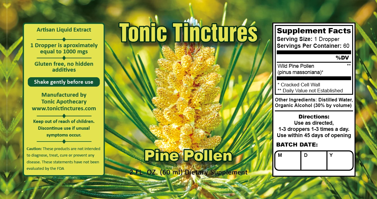 Pine Pollen Supplement Facts Label