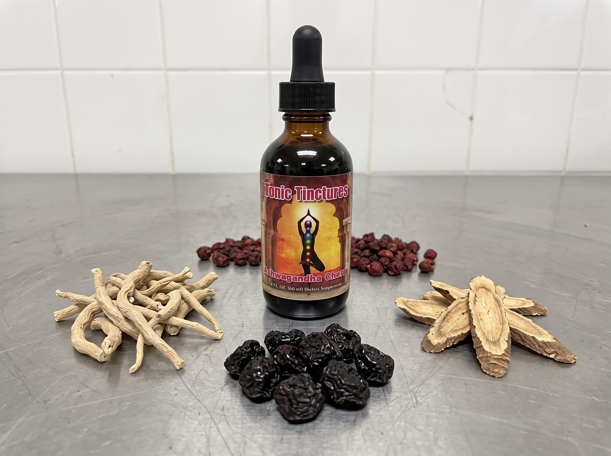 Ashawagandha Cherry with the ingredients