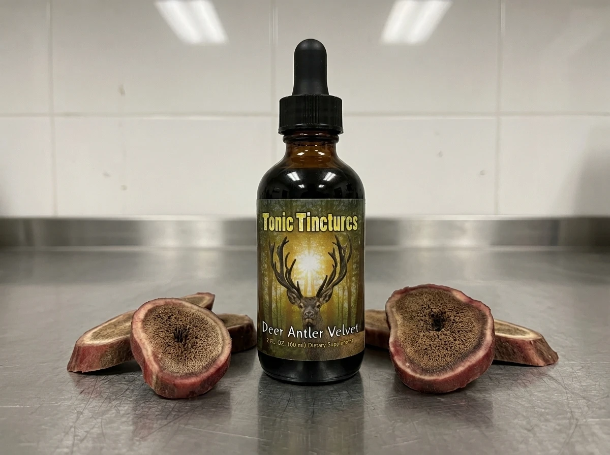 Deer Antler Velvet formulation with raw ingredients
