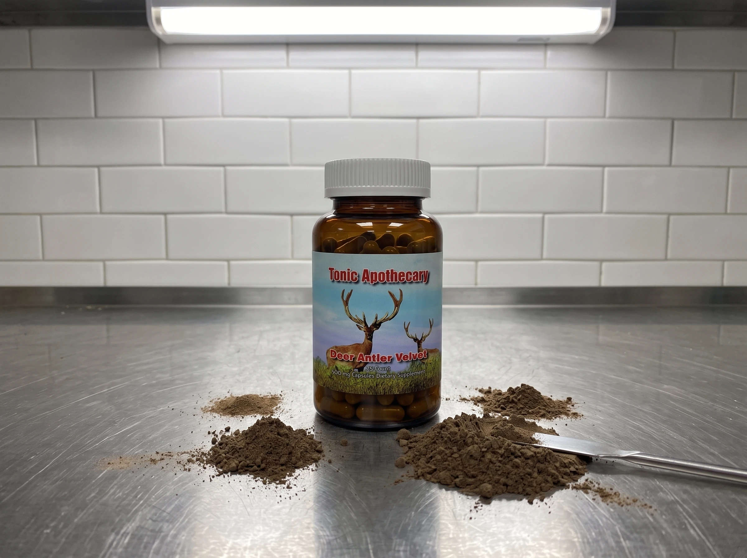 Deer Antler Velvet formulation with raw ingredients