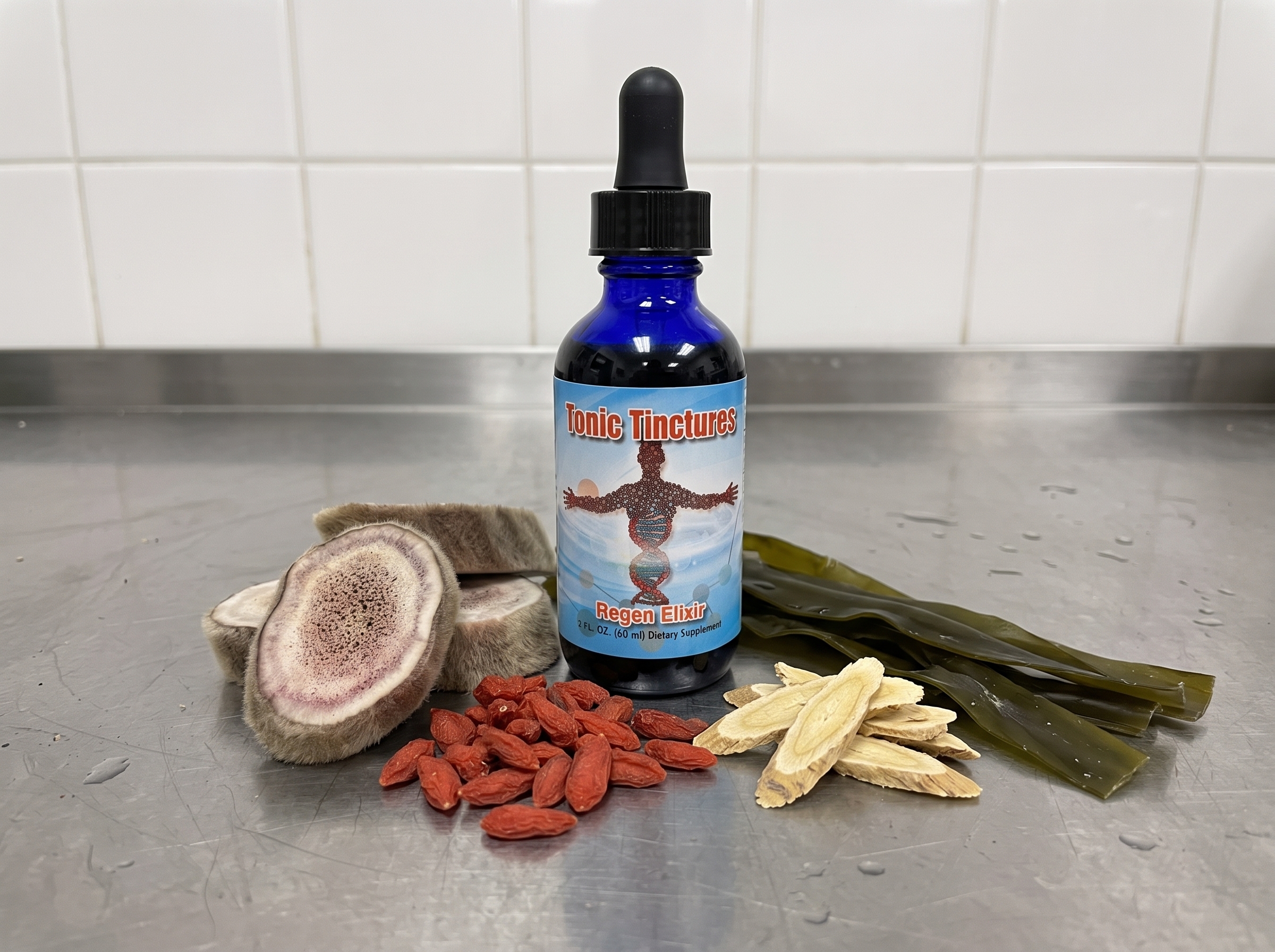 Regen Elixir formulation with raw ingredients