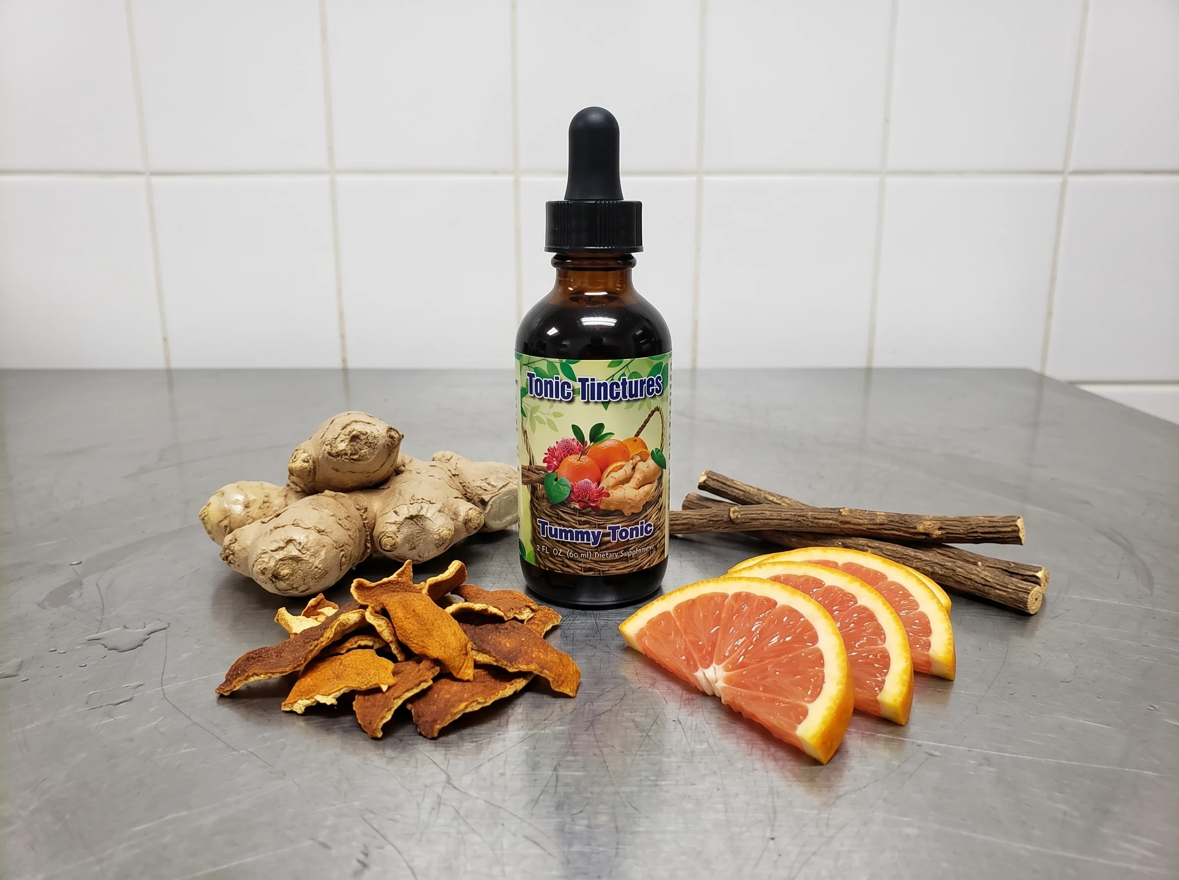 Raw botanical ingredients for Tummy Tonic