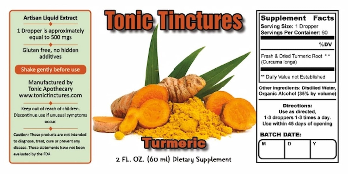 Turmeric Root Supplement Facts Label