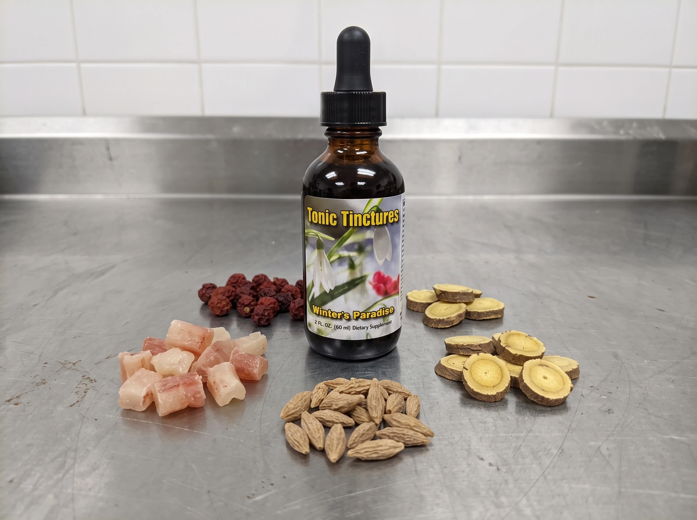 Raw botanical formulation ingredients setup