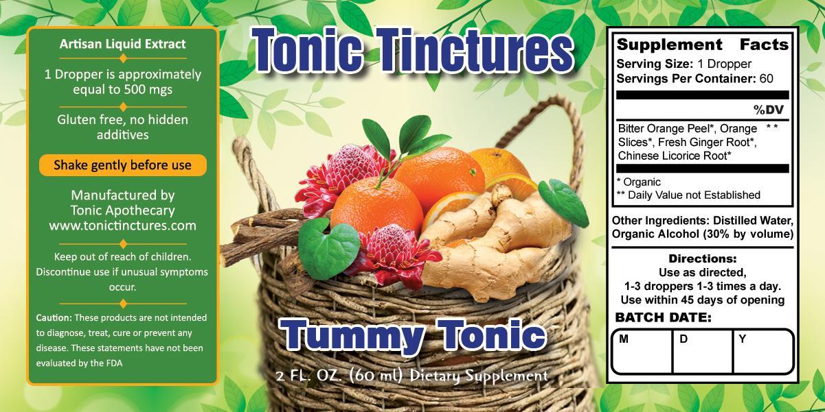 Tummy Tonic Supplement Facts Label