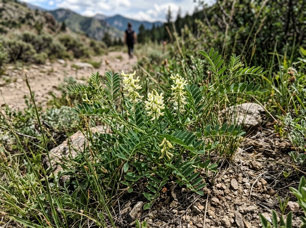 Wild Astragalus growing in nature