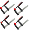 VMTW F style easy open and close steel bar clamp with cast Iron jaws  3-1/4 throat 6-3/8 open   4 pack