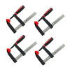 VMTW F style easy open and close steel bar clamp with cast Iron jaws  3-1/4 throat 6-3/8 open   4 pack